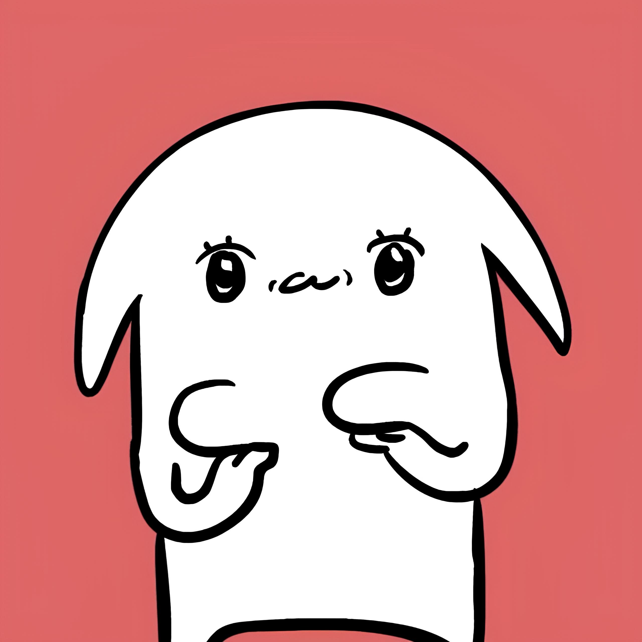 Titsy, a small white ghost-like creature with big round eyes, looking mischievous