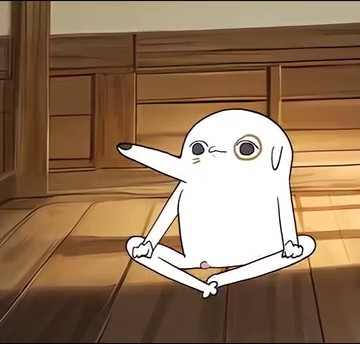 Titsy standing in a dojo, doing a confident dab pose